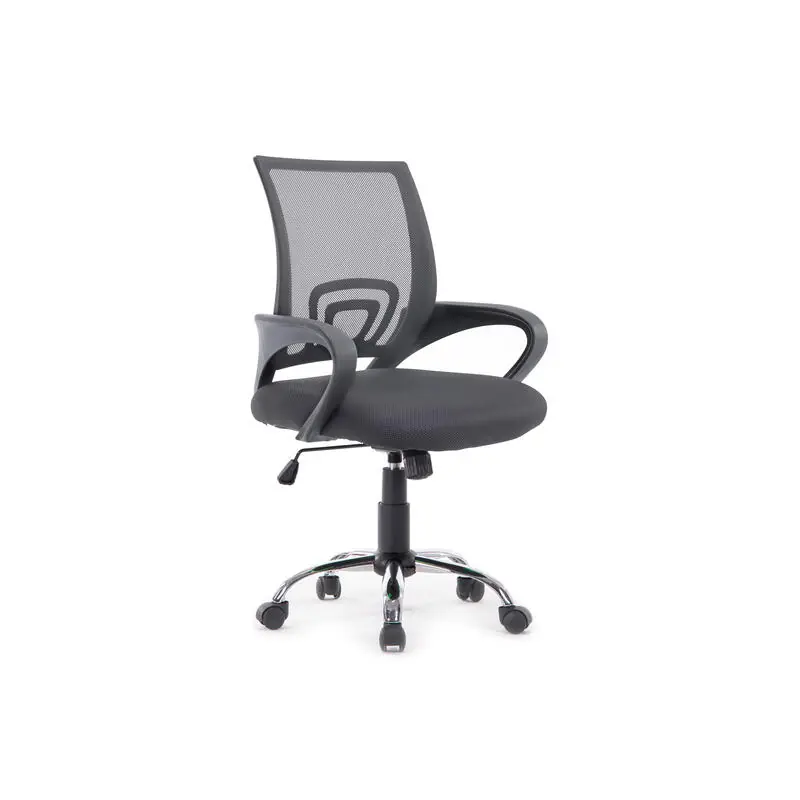 Silla De Oficina Equip De Malla Color Gris Oscuro Recubrimiento Pu De Alta Calidad Diseño Ergonomico Envío Inmediato