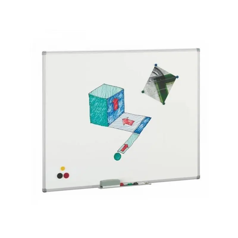 Faibo Pizarra Blanca Acero Vitrificada Apta Para Imanes Marco De Aluminio 122X200Mm Garantía Incluida
