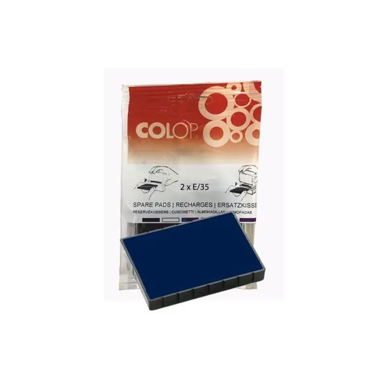 Económico Colop Almohadilla E/35 Azul Blister -2u-