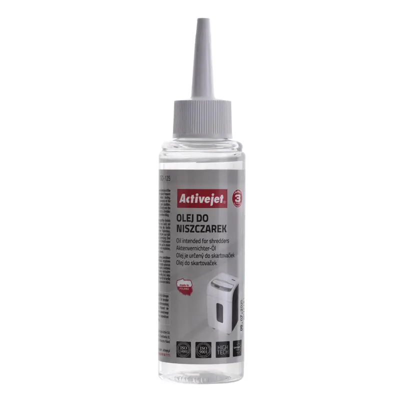 Activejet Aso-125 Aceite Para Destructoras De Documentos 125ml Nuevo Modelo