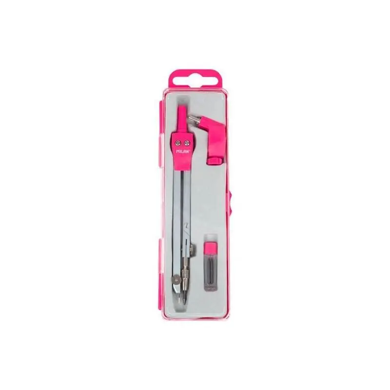 Milan Compás Universal Con Pata Articulada + Adaptador + 2 Minas Serie Acid Rosa Oferta De Temporada