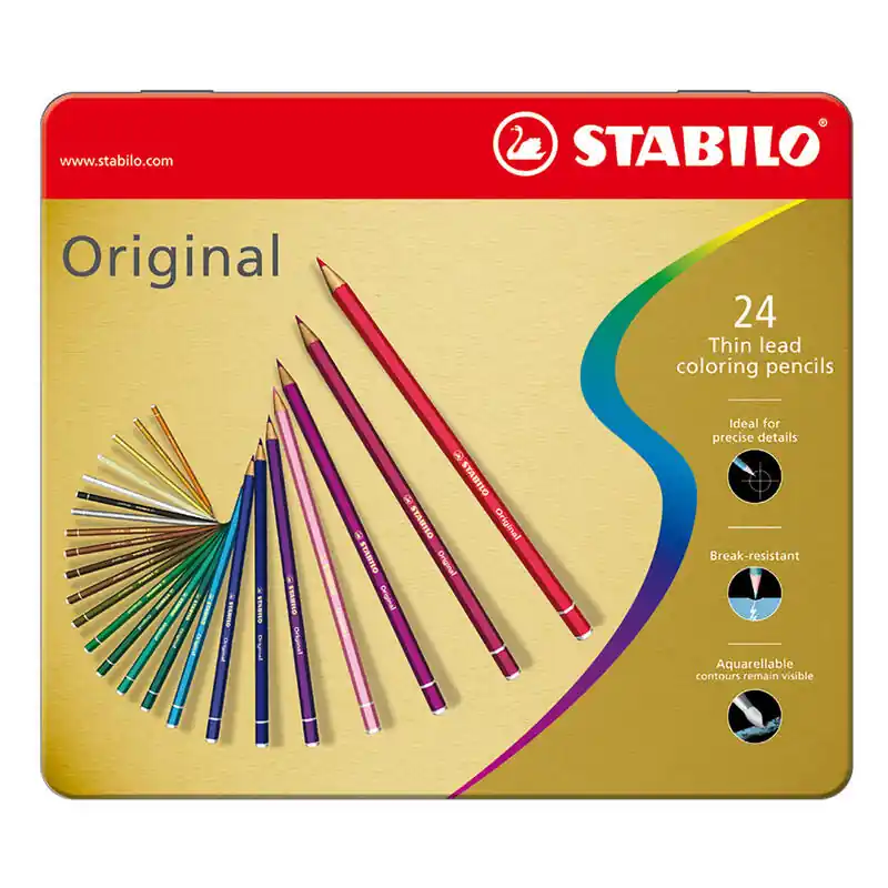 Stabilo Lápices De Colores Original Arty+ Estuche De Metal 24 Surtidos Oferta Flash