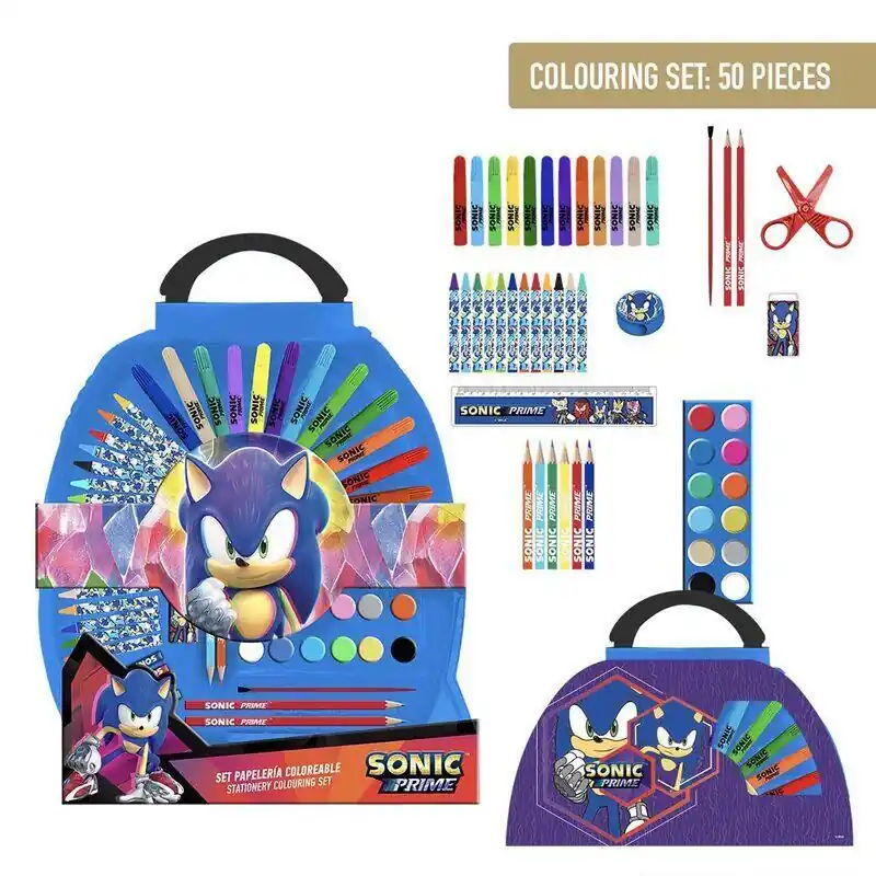 Set Papeleria Sonic Prime 50pzs Imprescindible (Must-Have)