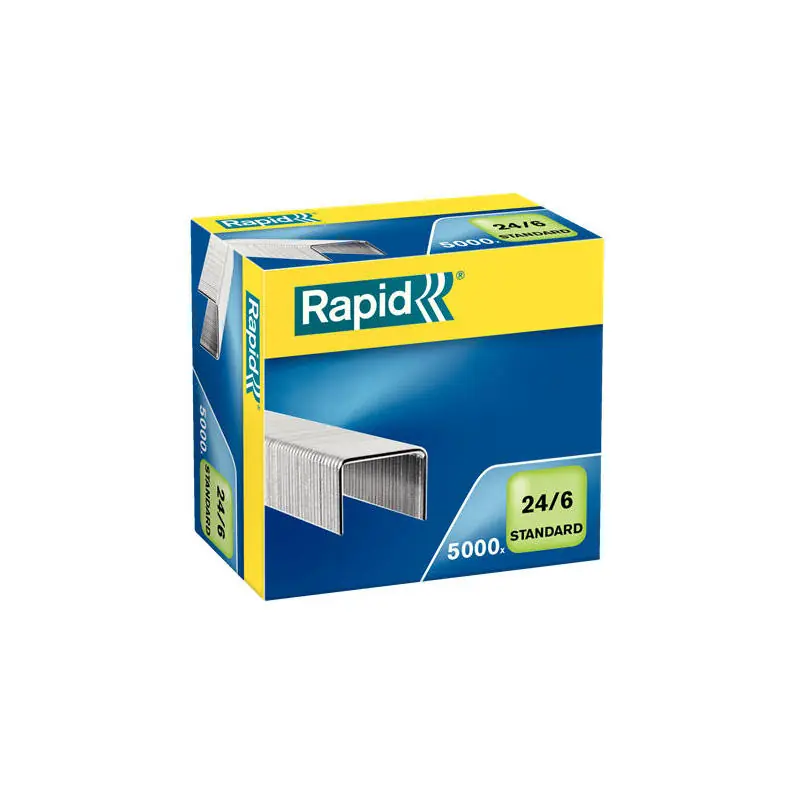 Más Vendido Rapid Confort Caja De 5000 Grapas 24/6 - Hasta 20 Hojas - Alambre Flexible - Patilla De 6mm