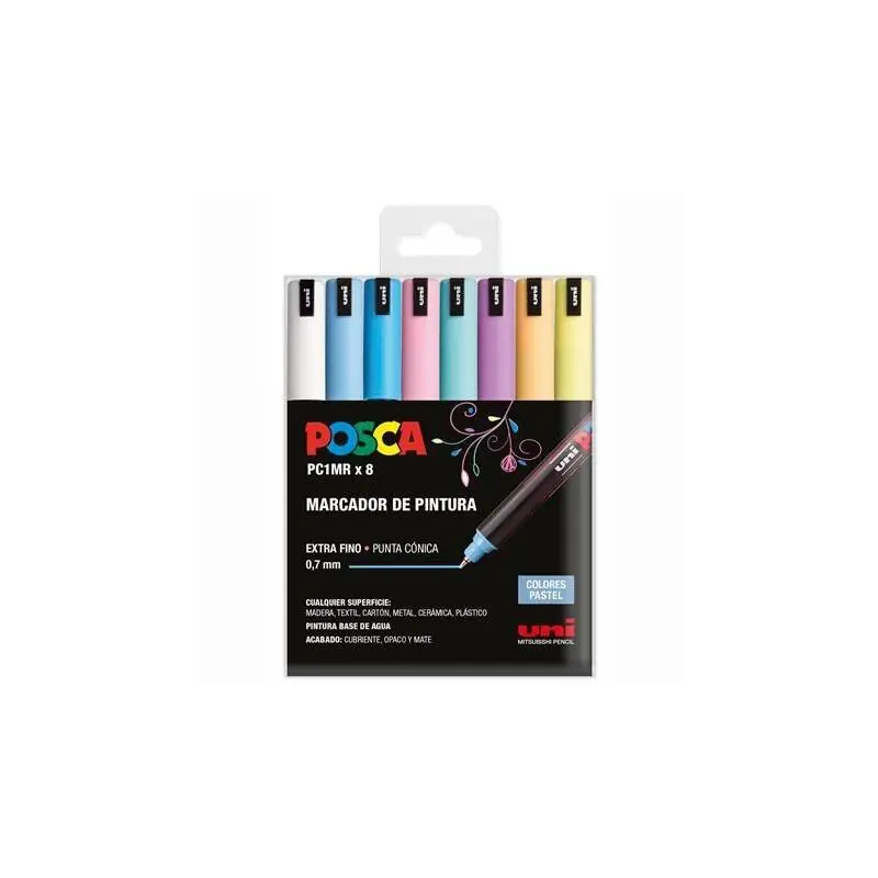 Posca Estuche Basic Marcador Pc-1mr/8c Colores Surtido Pastel -8u- Original