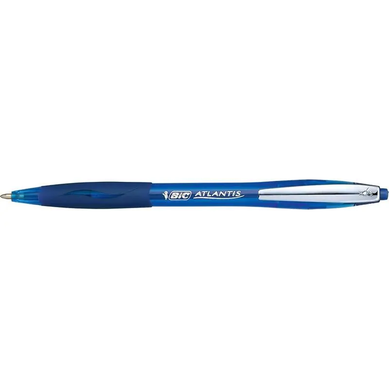 Pack De 12 Unidades Bic Atlantis Soft Boligrafo Retractil Con Clip Metalico - Punta De 1mm - Cuerpo Transparente Con Grip - Colo Garantía Incluida