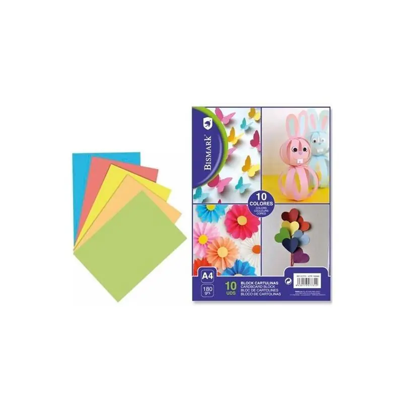 Original Bismark Bloc Cartulinas a4 180gr 10 Colores Surtidos