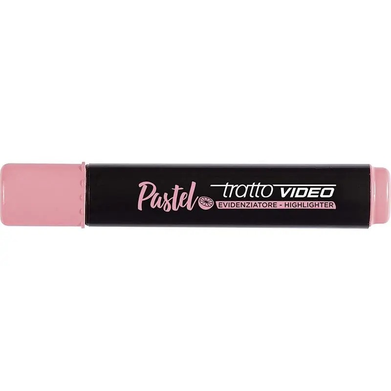 Pack De 12 Unidades Tratto Video Pastel Marcador Fluorescente - Punta Biselada - Tinta Al Agua - Secado Rapido - Color Rosa Pome Nuevo Modelo
