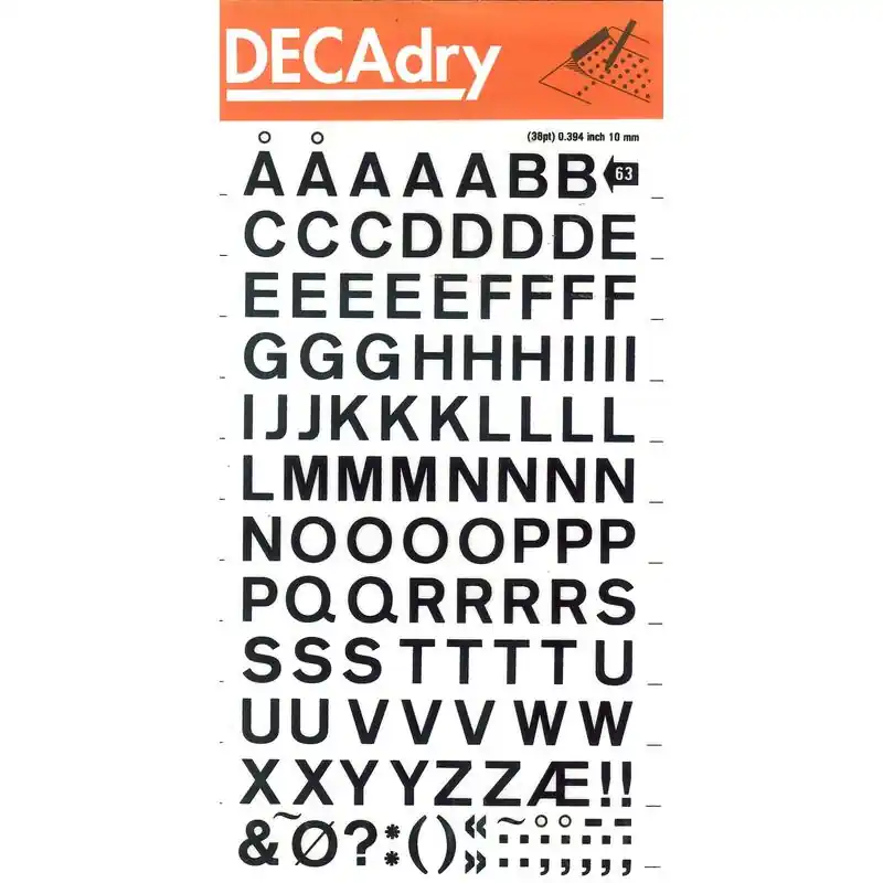 Apli Letras Transferibles Mayusculas Negras 10mm - Facil Aplicacion - 129 Caracteres - Resistente Al Agua - Negro Garantía Incluida