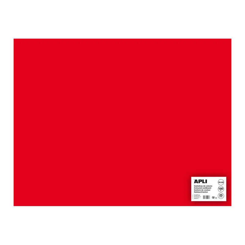 Apli Cartulina 50X65Cm 170gr Pack De 25h Rojo Artesanal