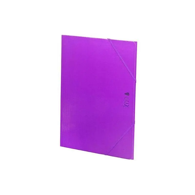 Más Vendido Carchivo Carpeta 3 Solapas Folio C/Gomas Cartón Brillo Luz Violeta