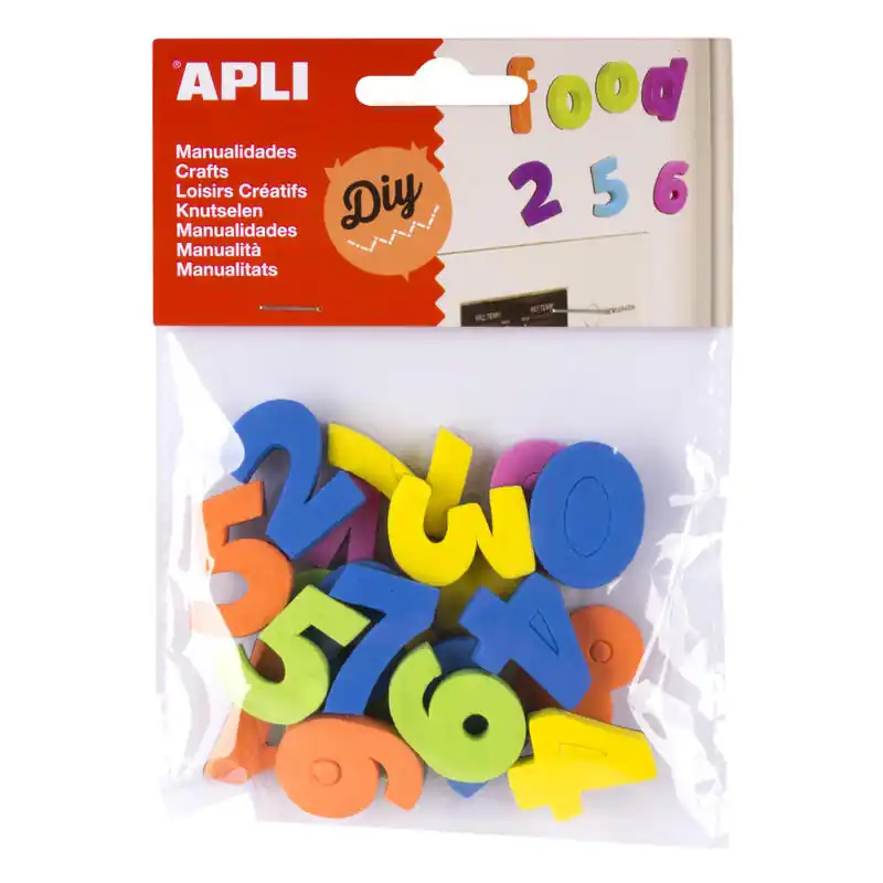 Imprescindible (Must-Have) Pack De 5 Unidades Apli Imanes Goma Eva Numeros 20u - Flexibles Y Coloridos - Ideales Para Manualidades Y Educacion
