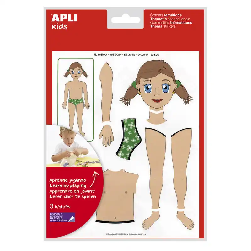 Novedad Pack De 5 Unidades Apli Gomets Tematicos El Cuerpo - 156 Gomets - Desarrollados Con Educadores - Ayudan A Identificar Partes Del
