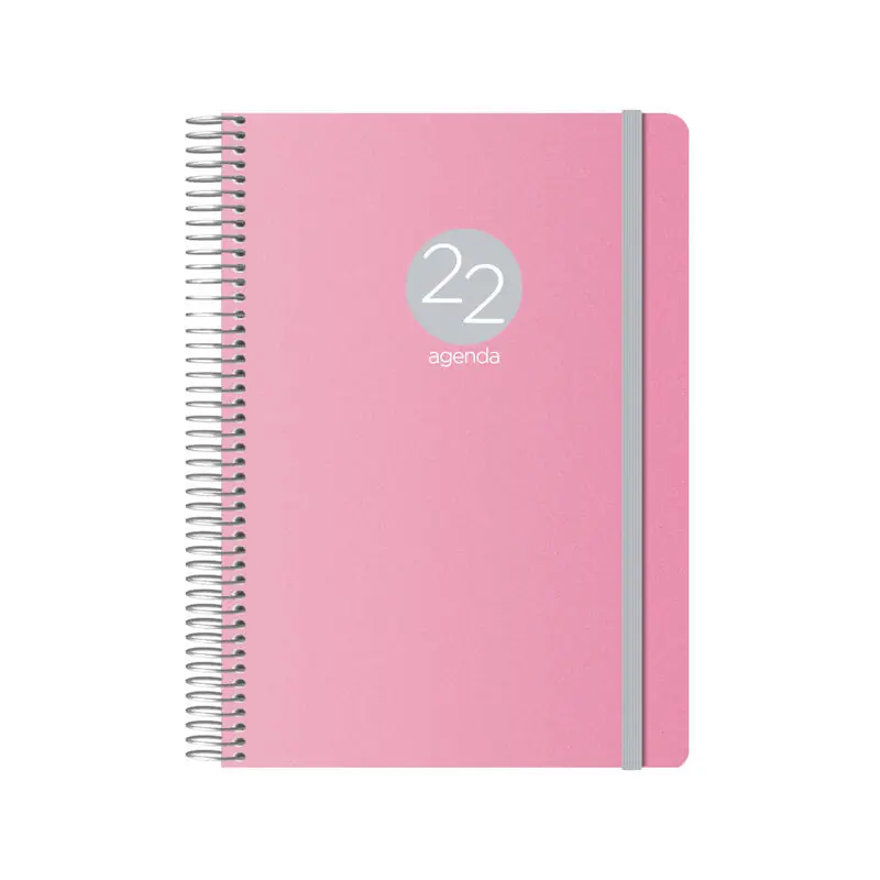 Dohe Agenda Anual Memphis Espiral Dia Página 15X21 Cm Rosa 2023 Premium