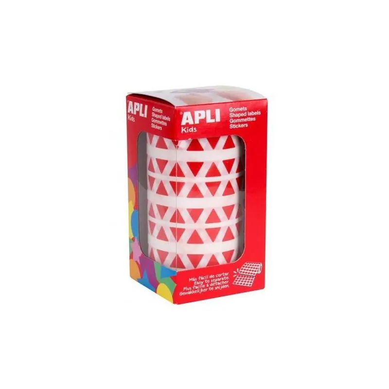 Apli Gomets Triangulares 10,5mm Rollo Rojo -Rollo 6136 Unidades- Precio Reducido