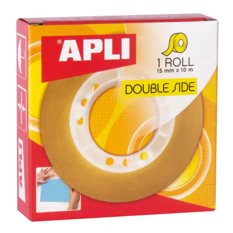 Apli Cinta Adhesiva Transparente Doble Cara Rollo 15mm X 10m Pack 20u Promoción Exclusiva