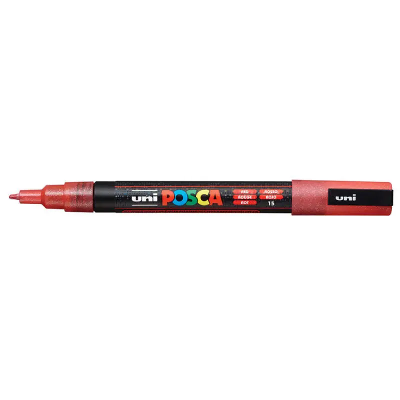 Posca Marcador Pc-3ml Punta Cónica 0,9 - 1,3 Mm Rojo Purpurina Mayoreo