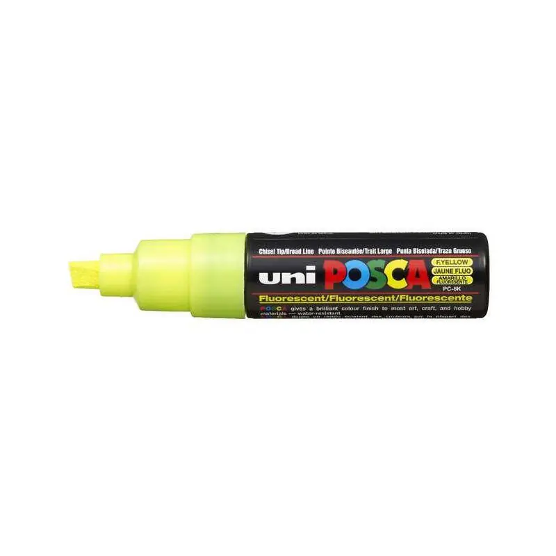 Descuento Uniball Marcador Posca Pc-8k No Permanente Punta Biselada 8.0mm Amarillo Fluor