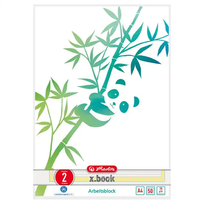 Herlitz Bloc De Trabajo a4 Greenline 50 Hojas Lineatur 02 Panda 50039906 Precio De Oferta