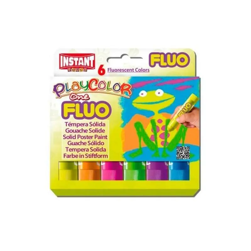 Últimas Unidades Instant Témperas Sólidas One Fluo En Barra Estuche De 6 C/Surtidos Fluorescentes