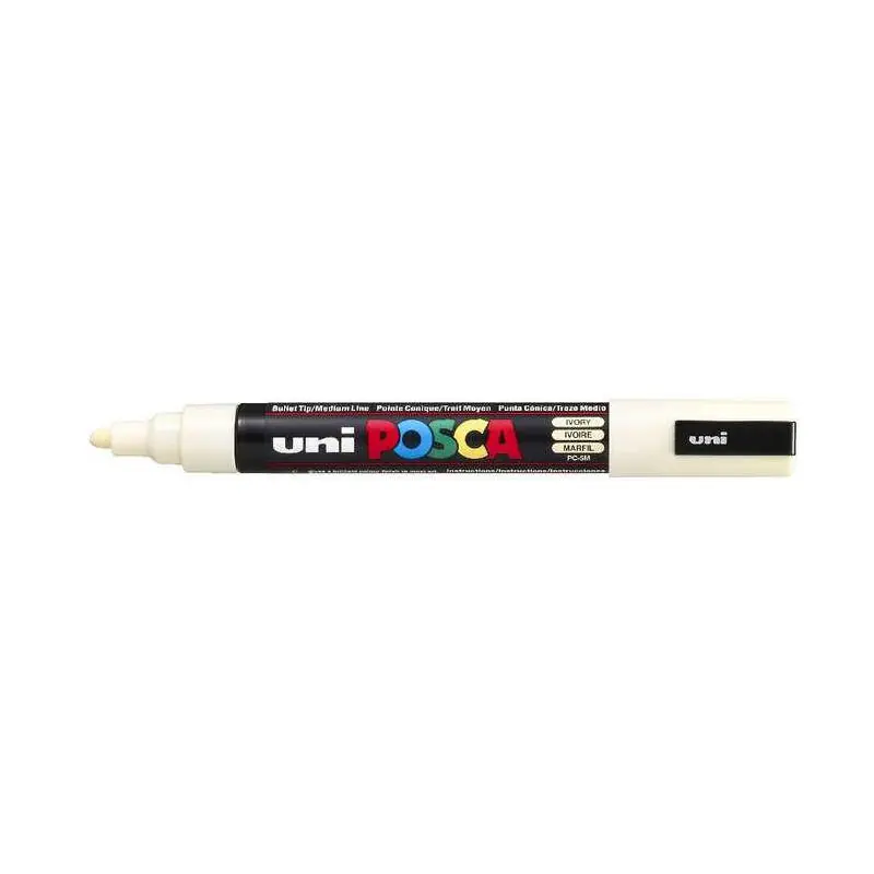 Marca Reconocida Posca Marcador Pc-5m No Permanente Punta Forma De Bala 1,8 - 2,5 Mm Marfil