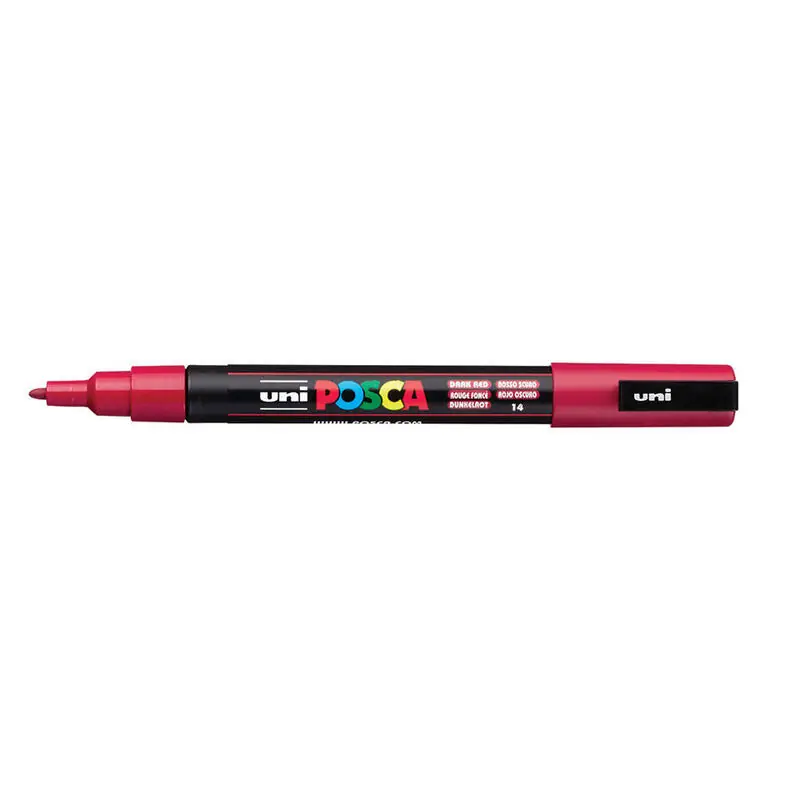 Promoción Posca Marcador Pc-3m Punta Cónica 0,9 - 1,3 Mm Rojo Oscuro
