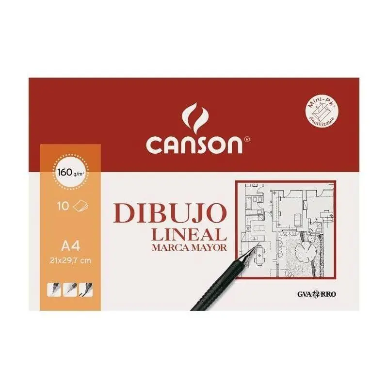 Novedad Pack Papel Dibujo Canson Dibujo Lineal Marca Mayor c200409784/ a4/ 10 Hojas