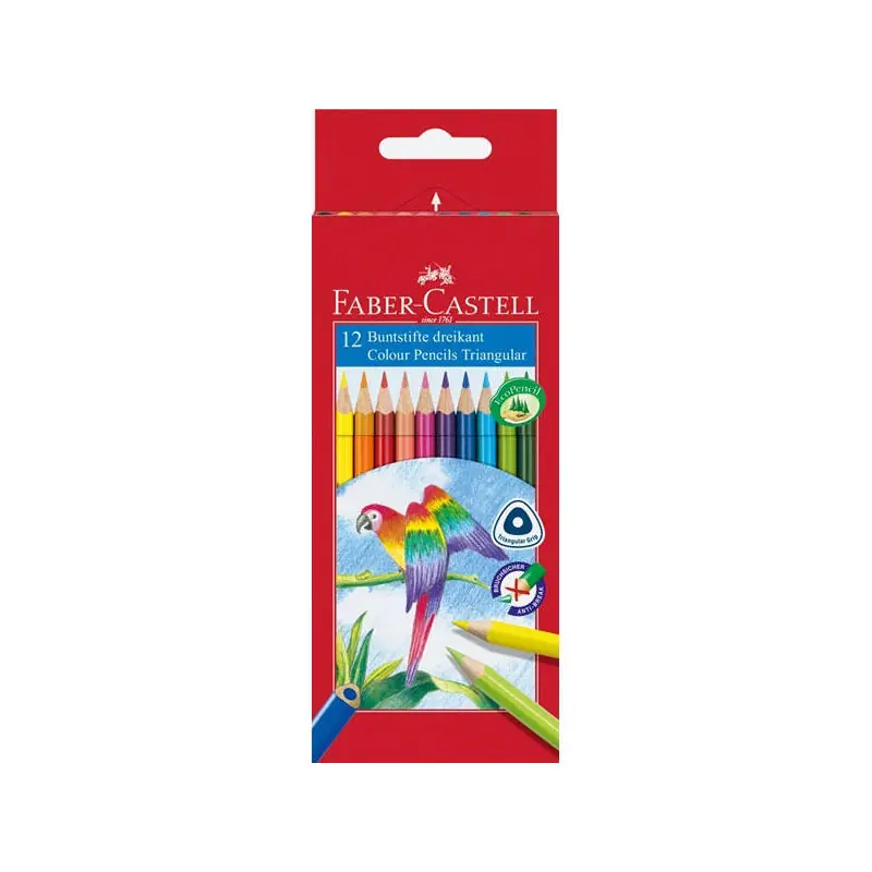 Faber-Castell Lápiz De Color, Triangular, Juego De 12 116512 Mayoreo