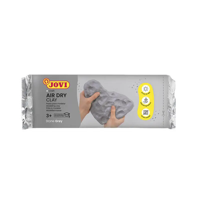 Jovi Air Dry Pastilla De Pasta Modelar Endurece Al Aire 500gr Gris Solo Hoy