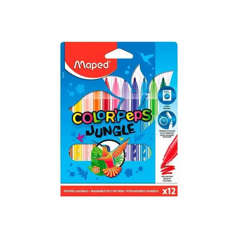 Maped Rotuladores Color'peps Jungle 2.0 Estuche De 12 C/Surtidos De Moda