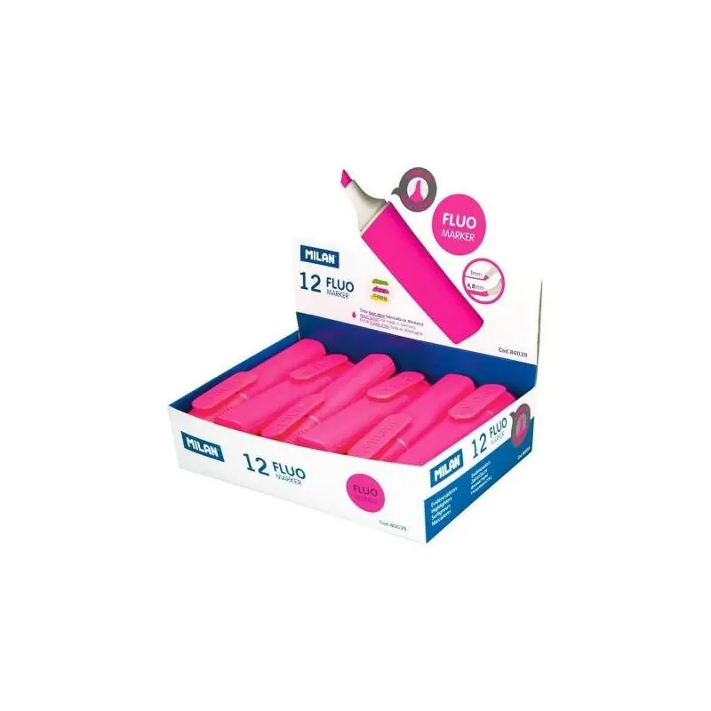 Pedido Al Por Mayor Milan Marcador Fluorescente Fluo Rosa Punta Biselada Expositor 12u
