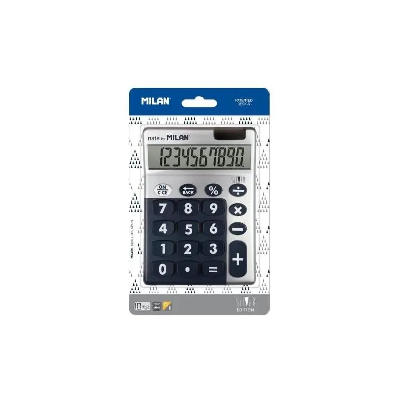 Precio Reducido Milan Calculadora Azul Silver 10 Digitos Dual Blister