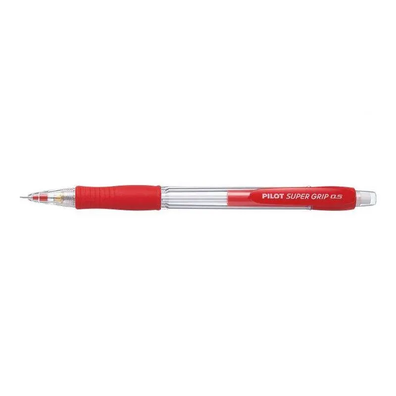 Pack De 12 Unidades Pilot Portaminas Supergrip h185 - Trazo 0.5mm - Mina Hb - Cuerpo Rojo Promoción Exclusiva