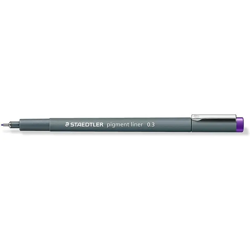 Novedad Pack De 10 Unidades Staedtler Pigment Liner 308 Rotulador Calibrado - Trazo 0.3mm - Secado Rapido - Color Violeta