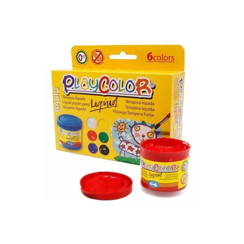 Playcolor Set 6 Botes Témpera Líquida Básic 40ml C/Surtidos Ordena Ya