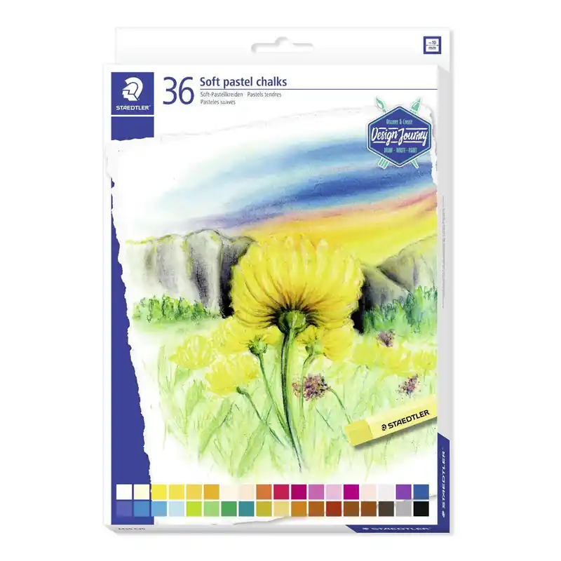 Última Oportunidad Staedtler 2430 Pack De 36 Tizas Pastel Suave - Excelentes Para Mezclar Colores - Resistencia A La Luminosidad - Colores Surtidos