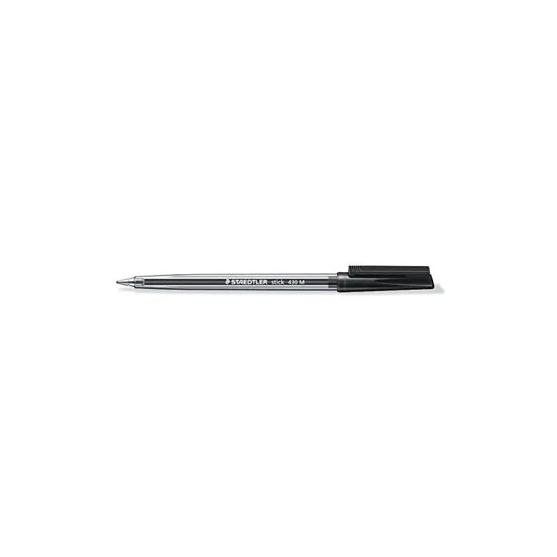 Pack De 50 Unidades Staedtler Stick 430 Boligrafo Con Capuchon - Punta 0.35mm - Tinta Endeleble - Color Negro Bestseller