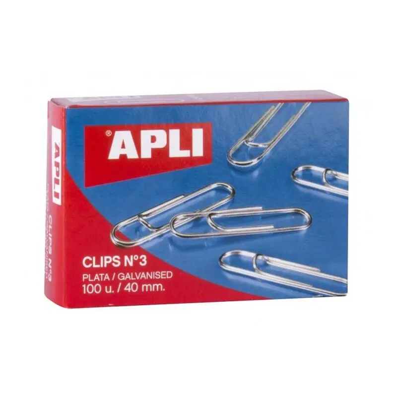 Apli Pack De 100 Clips Galvanizados nº3 40 Mm Garantía De Devolución De Dinero