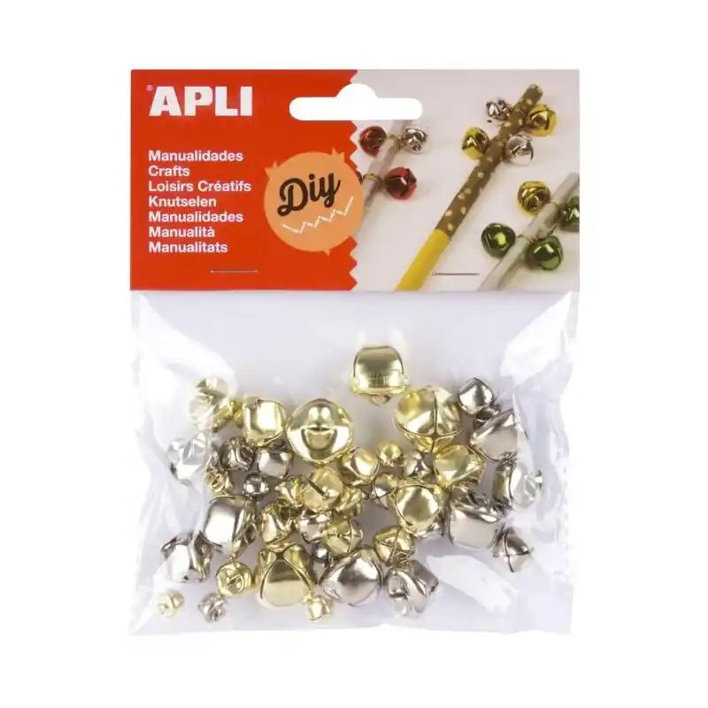 Stock Limitado Apli Pack 40 Cascabeles Oro Y Plata