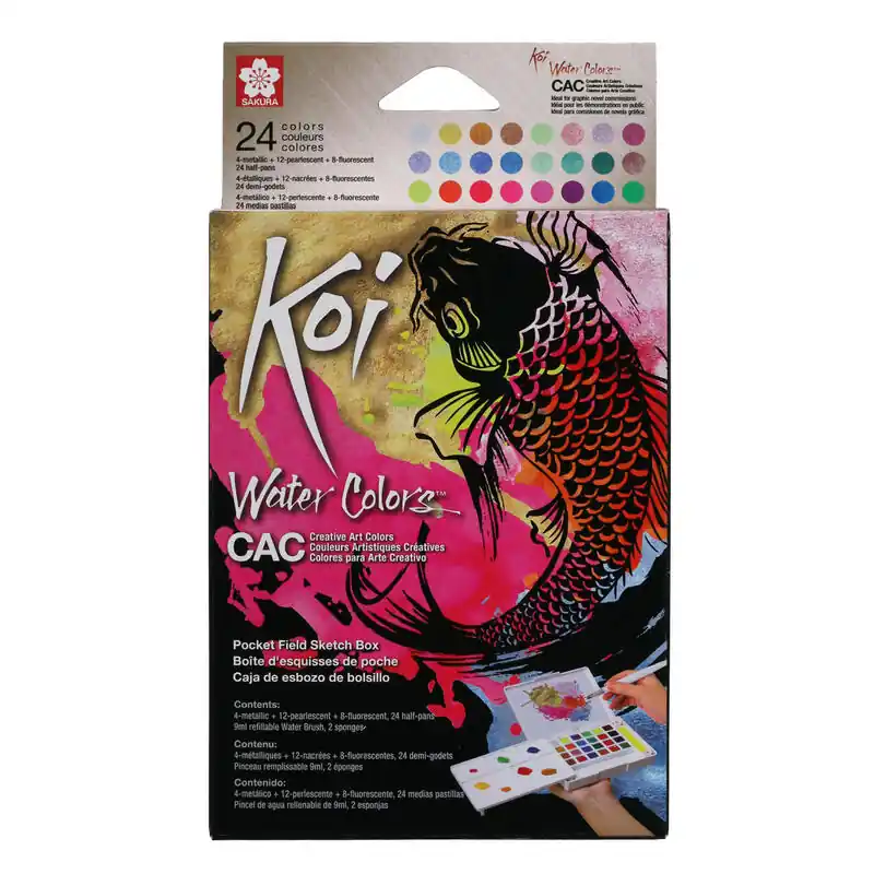 Gran Oferta Talens Sakura Koi Water Colors Sketch Box 24 Creative Art Colores Surtidos
