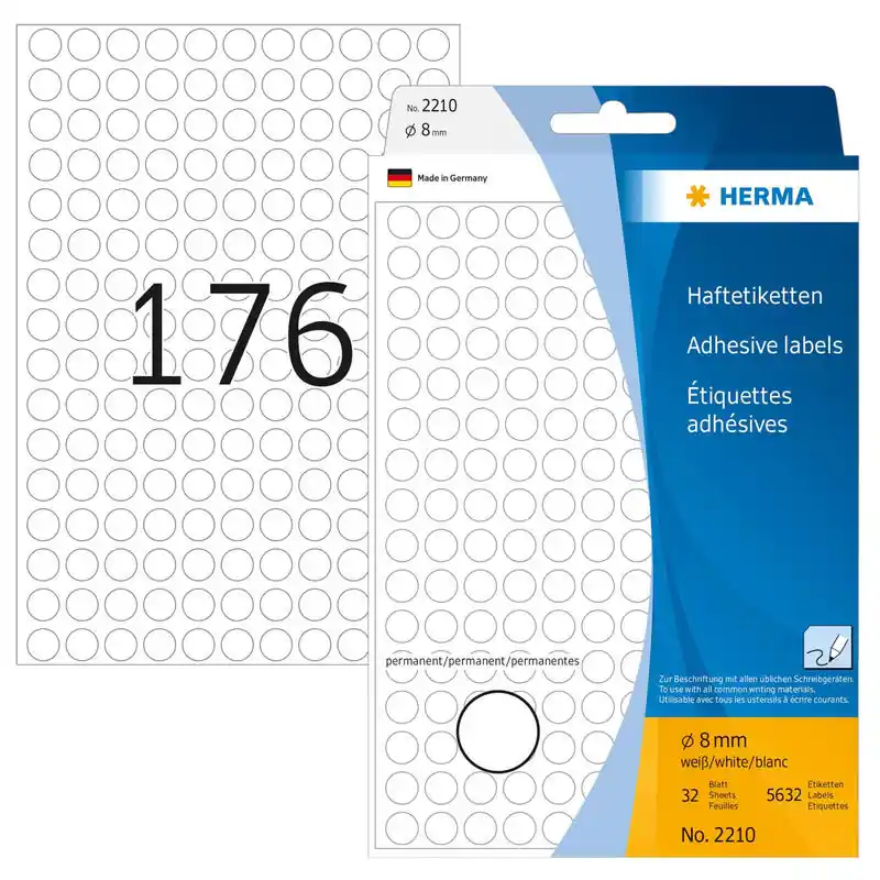 Herma Etiquetas Multiuso Blanco 8 Mm Papel Redondo 5632 Uds Promoción Exclusiva