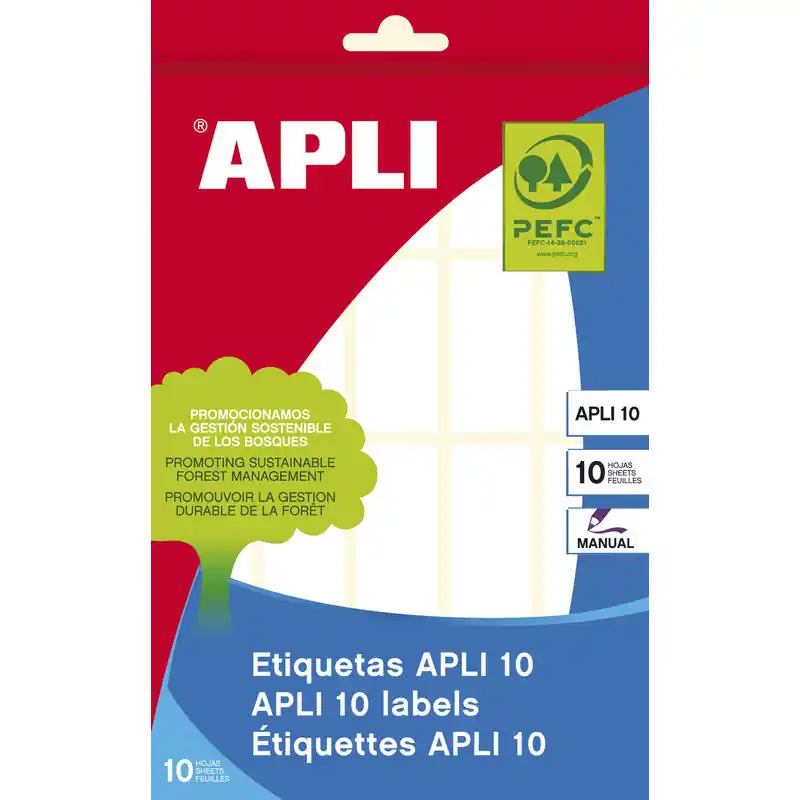 Apli Etiquetas Manuales 19X40Mm B.10 Hojas Blanco Precio De Oferta