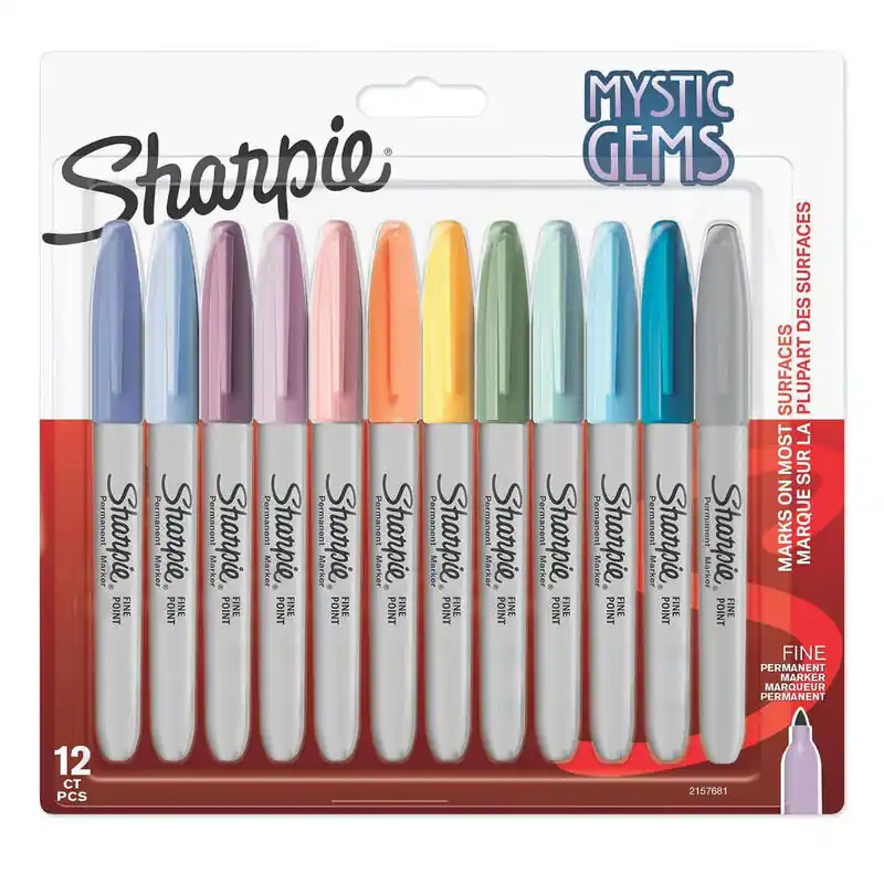 Alta Calidad Sharpie Marcador Permanente Mystic Gems C/Surtidos Pastel En Blister De 12