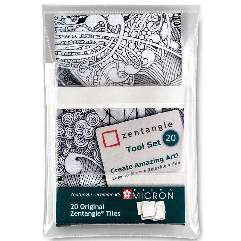 Auténtico Talens Sakura Zentangle Tool Set 20 Tarjetas 89X89Mm Blanco