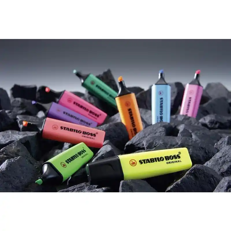 Stabilo Boss 70 Pack De 4 Marcadores Fluorescentes Verde Directo De Fábrica