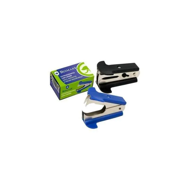 Gran Oferta Bismark Extraegrapas Metálico Tipo Pinza Con Cierre Seguridad Colores Surtidos Azul - Negro Individual