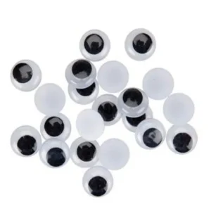 Ojos móviles adhesivos redondos negros 15 mm Oferta Flash