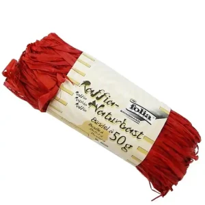 Rafia Natural, Rojo 50 gr. Precio Reducido