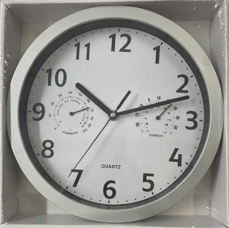 Hecho A Mano Reloj de pared cromado 26 cm.