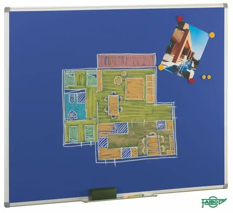 Entrega Rápida Pizarra azul acero vitrificado 122 x 200 cm, m/aluminio